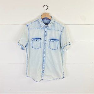 Calvin Klein Jeans Acid Wash Denim Button Down